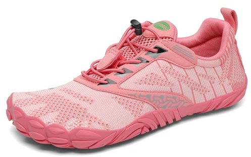 SAGUARO Barfoot skor herr dam barfotaskor minimalistiska barfota skor halkfria löparskor lätta tåskor, 36–48 EU, Rosa lax, 38 EU