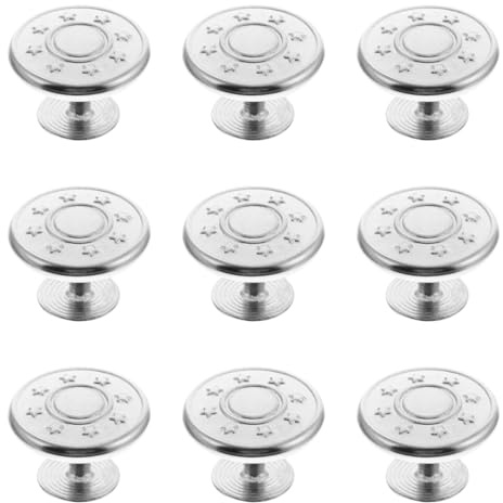 NUOBESTY Boutons Jeans Amovibles Sans Clou 10 Pièces Boutons Pression Pour Pantalon Taille Réglable Accessoires Pratiques Pour Ajuster Jeans Boucles De Taille Sans Endommager Le Tissu