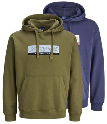 Jack & Jones Jorinwood Block Lot de 2 Sweats à Capuche, Ocean Cavern, L