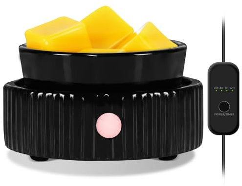 Scaldacera con 4 timer e riscaldamento PTC, fragranza in ceramica 3 in 1, bruciatore a olio elettrico, per casa, ufficio, camera da letto, fragranza, decorazione per la casa e idea regalo