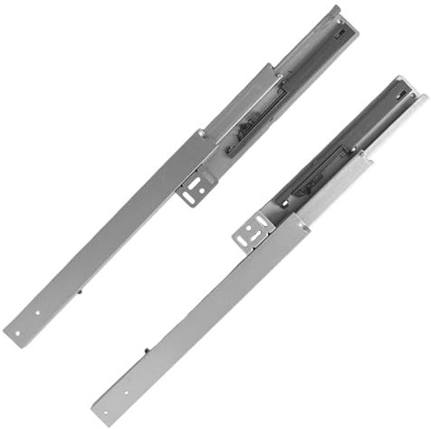 Unterflurführungen Bodenmontage, Vollauszug Schubladenschienen, 3 Abschnitte Schubladen Schienensystem mit Dämpfung, 40KG Ladekapazität (30cm)