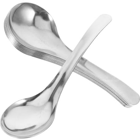 Abaodam 10pezzi Cucchiai in Da Tavola Per Uso Domestico Adatti Zuppe Cereali Dessert e Antipasti Design Facile Da Mano Lavastoviglie