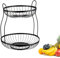 Westmark Alzata per frutta a 2 ripiani, doppio cestino per frutta, cestino decorativo, cestino per cucina, buffet e tavolo da pranzo, nero, 32,5 x 34,5 cm