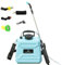 OWJHE Pulverizador Eléctrico de Agua 5L, Pistola a Presión con 3 Boquillas Intercambiables y Lanza Telescópica - para Jardinería, Limpieza y Lavado de Coches (A-Azul 5L)