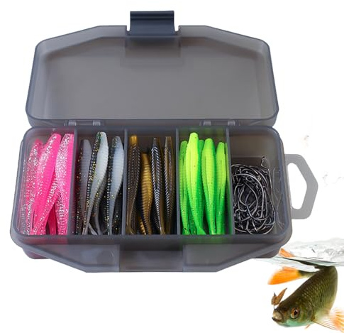 Kit d'appât pour équipement - Ensemble portable pour eau salée, polyvalents avec crochets pour Jig Spinner Wobbler, assortiment de pour truite poisson pe