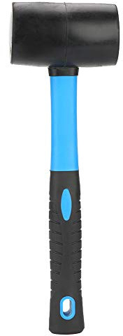 Herramienta de mazo de goma de doble cabezal |Martillo blando y duro para instalación de azulejos/vidrio/madera |Martillo negro azul que no daña, peso de 793 g para proyectos de