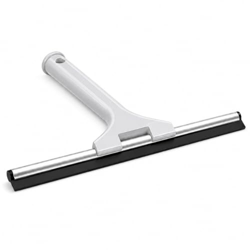 25cm Shower Squeegee for Glass Doors, Stainless Steel Window Cleaner | Rubber Blade & ABS Handle, Streak-Free Bathroom Squeegee for Mirrors, Tiles, Kitchen, Car Windows & Shower Screens, Daily Use