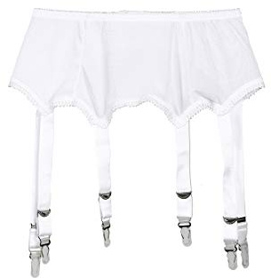 Frecoccialo Women's Suspender Stockings Transparente sexy Spitze 6 Strap Garter Suspender Belt for Stockings, 1-weiß, XL