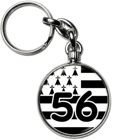 BADGMANIA Porte-clés Métal Bretagne – Collection 14 Designs Drapeau Triskell Hermine – Cadeau Souvenir Breizh – Logo 33 mm 2 Faces – Fabriqué en France