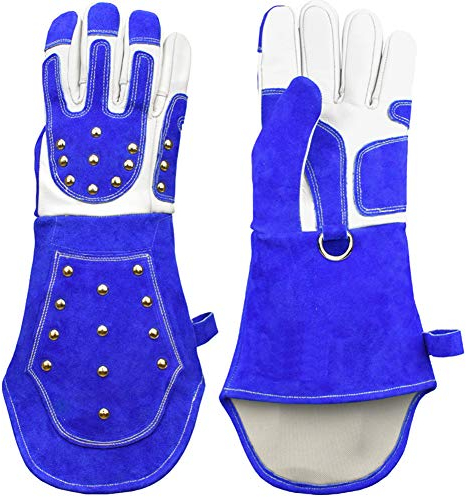 Tierbehandlung Handschuhe Biss Proof, Scratch/Bissbeständige Schutzhandschuhe, Trainingshandschuhe Für Baden, Pflege, Handhabung Katzen Und Andere Kleintiere, Blau,L