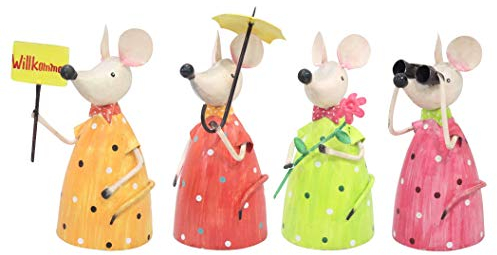 Exner dekorativer Zaunhocker Maus Metall bemalt Verschiedene Motive Preis für 1 Stück