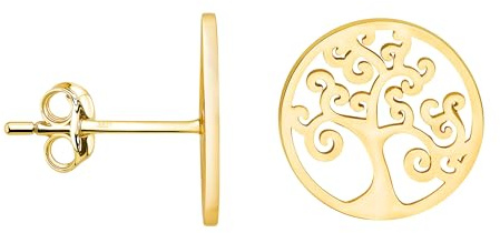 SOFIA MILANI - Damörhängen i 925 Silver - Guldpläterad - Stiftörhänge med Livets Träd - E1089