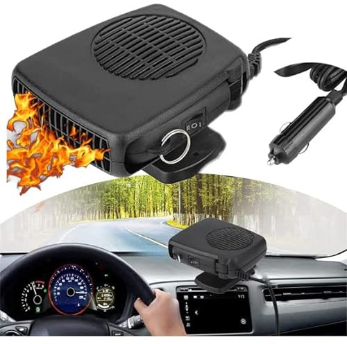 Deror Chauffage de Voiture 12V 150W Voiture Portable 2 en 1 Céramique Chauffage Refroidissement Chauffage Ventilateur Dégivreur Antibuée Universel,Ventilateur de Chauffage pour Voiture