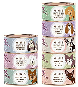 Terra Canis Einführungspaket - Minis, 8 x 100 g I Premium Hundefutter Nassfutter mit Zutaten von authentischer human-grade Qualität I Reich an Kalzium, gesund, grain-free & gluten-frei