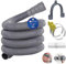 REKALRO Manguera de lavadora 5m, manguera de aguas residuales con conector de manguera de desagüe y 2 abrazaderas de manguera, extensión de manguera de desagüe de Ø 20 mm para lavadora lavavajillas