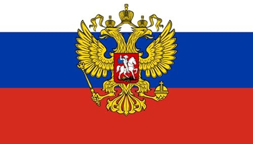 Lixure Russland Flagge mit Adler 60x90cm Russische Flagge mit Wappen Top-Qualität 2x3 Fuß, Russia Flag, Lebendige Farbe Kann Drinnen und Draußen Verwendet Werden