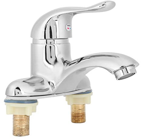 Basin Mixer Taps,1/2 Bathroom Sink Tap Zinc Alloy Kitchen Tap Single Lever Basin Taps Hot and Cold Water Kitchen Faucets with 2 Holes, Bathroom Tub for Hotel Home