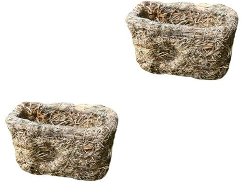 MAGICLULU 2stücke Doppel Haustierhaus Aus Handgewebtem Gemütliches Schlafnest Und Spielplatz Für Kleine Tiere Wie Kaninchen Und Meerschweinchen Für Drinnen Und Draußen