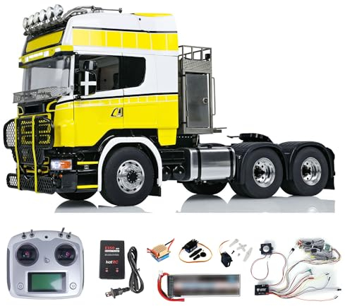 Lesu Metall-Chassis 1/14 Rc-Traktor-LKW 6X6 RTR Ferngesteuertes Ferngesteuerter Sattelschlepper für Erwachsene