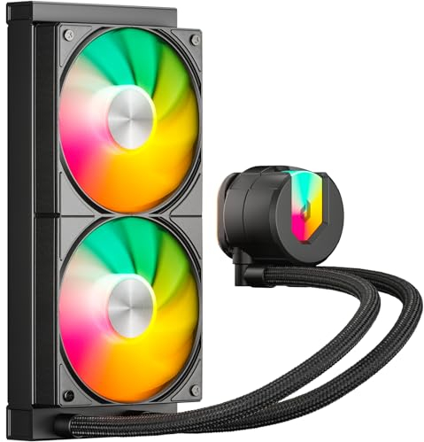 upHere gaming U240KC AIO Cooler ARGB, 240mm Water Cooler CPU, All-in-One Liquid CPU Cooler with U3 Series ARGB 120mm PWM Fans, Intel LGA: 2011/2066(X79/X99 Motherboard)&AMD: AM5/AM4 Compatible - Black