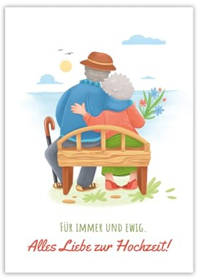 Hochzeitskarte (XXL -Format A4) Karte zur Hochzeit mit Umschlag Klappkarte große Grußkarte Glückwunschkarte zur Trauung Glückwunsche zur Hochzeit