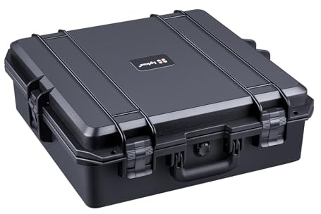 Lykus HC-4611 Wasserdichter Schaumstoffkoffer, Innengröße 43,5x43,5x14,3cm | IP67 wasserdicht, steckbarer Schaum, geeignet für Kameras, Objektive, elektronische Geräte und mehr
