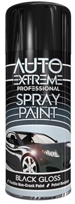 DIOXSTAR Black Gloss Spray Paint, Gloss Finish, Fast Drying, Non-Cracking, DIY Spray Paint for Metal, Wood, Glass, Easy to Use, Long-Lasting, 400ml (1 PCS)