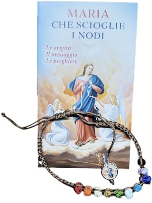 Generico Rosenkranz-Armband der Madonna, die Knoten löst, von Hand geflochtenes Seil, Gebetsbuch, Durchmesser 5 – 8 cm, hergestellt in Italien, Diametro variabile da cm. 5 a cm. 8, Seil