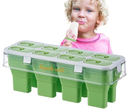 Juego de moldes de, formas de moldes de paletas caseras - Molde de de 8 rejillas Creador de paletos,Moldes de paletas de hielo Máquina de de liberación fácil,