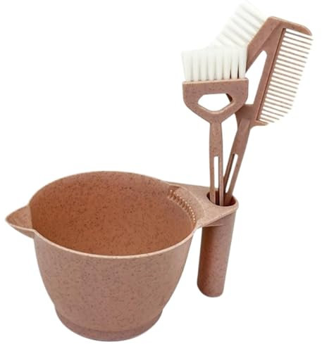 Haarfärbewerkzeug, Farbpinsel und Schüssel-Set, Haarfärbepinsel, Haarfarbe, Schale, Haarbürsten, Schönheitssalon-Werkzeug (Rosa)