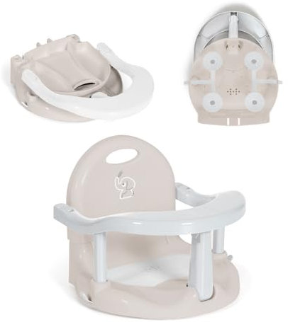 MS BabyWorld Elfi Siège de bain pliable et ergonomique antidérapant et sûr Barre de fixation facile avec ventouses de fixation