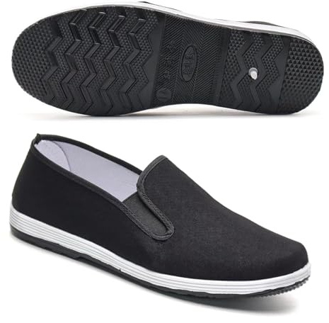 WZNKXFC Kampfsport Stoffschuhe traditionelle chinesische Tai Chi Kung Fu Schuhe Herren und Damen Segeltuchschuhe White EU Size 41