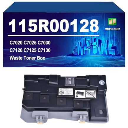 KLXFJ 115R00128 Réservoir De Toner Usagé Compatible avec Les Imprimantes pour Xerox Phaser C7100 C7100N C7100DN C3350 C9300 Haut Rendement,Black-1 Pack