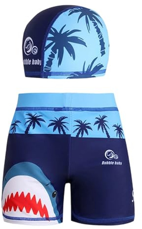 Boxer Mare Bambino - Costumi da Bagno per Ragazzi con Cuffia Set Completo Pantaloncini Nuoto Comodi per Bambini Estate Spiaggia Piscina