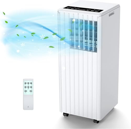 RBFGYIOP Portatile 3-in-1 Silenzioso 7000 BTU - Raffreddamento, Deumidificazione 48L/giorno, Ventilatore 3 Velocità - Timer 24H, Telecomando, Modalità Sleep, Fino a 25㎡ - Bianco