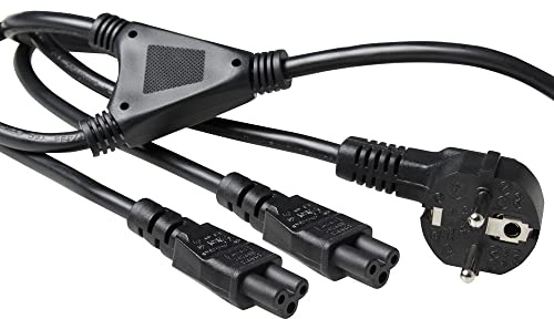 ACT CEE 7/7 auf 2X C5 Netz Y-Kabel,Kaltgerätekabel 1.80m - AK5208 | Netzwerkkabel, Snagless, für Datenzentren