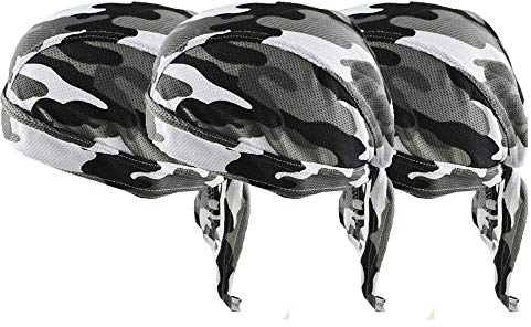 Vertvie 3 Stück Kopftuch Atmungsaktiv Sports Bandana Cap Bikertuch Bandanas Hat Radfahren Mütze Herren Damen (One Size, 3 Paar)