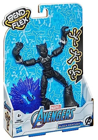 Hasbro Marvel Avengers Bend und Flex Action-Figur, 15 cm große Biegbare Black Panther Figur, enthält ein Effekt-Accessoire, für Kinder ab 4 Jahren