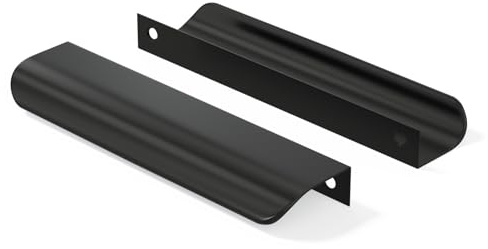 goldenwarm 10x 128mm Möbelgriffe Profilgriff Aluminium Schwarz Schrankgriffe Modernes Küchengriffe Geschwungener Türgriff Verdeckter Schubladengriff