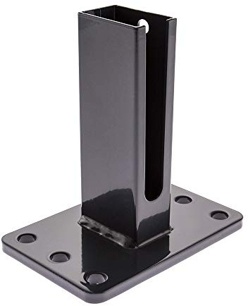 Camas Zaunpfosten Dübelplatte 15 x 10cm RAL7016 Pfostenschuh für 60xx40mm Pfosten - Kurz