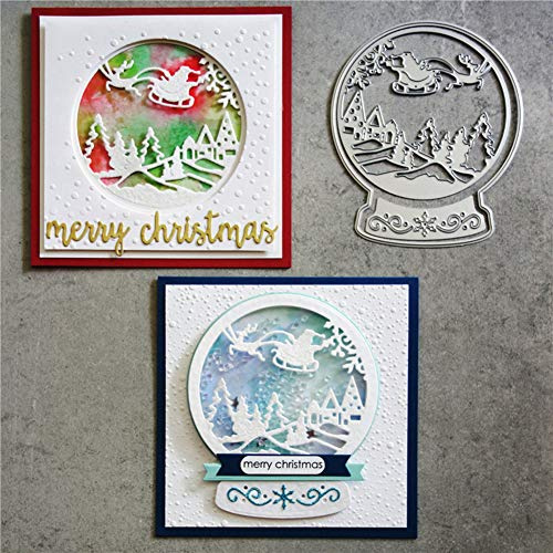 Weihnachten Szene Stanzschablone Stanzform, Metall Stanzbögen Stanze Stanzrahmen Schablone zur Scrapbooking Karten Silber