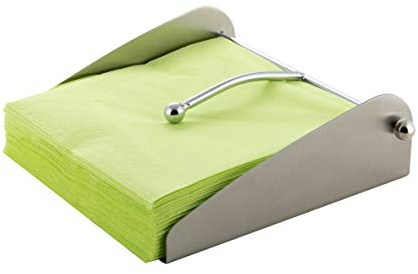 axentia Serviettenständer Serviettenhalter, Edelstahl, Silber, ca. 17,5 x 6 x 17,5 cm