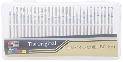 30Pcs/Set Punta da trapano per unghie pulite per pelle morta per cuticole, Strumenti per manicure per lime per unghie, per smerigliare, lucidare, sbucciare, trapano