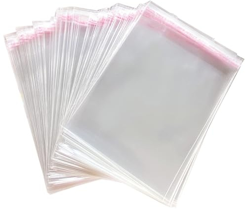 Zydiwo 300 Stück Transparente Cellophanbeutel Aufkleber Tasche Kleine Plastiktüte OPP für Konfetti Schmuck Geschenk Puppe (13 * 18cm)