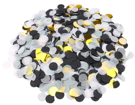 GoldRock 50g Konfetti Schwarz Gold, ca.6000 Stück Tischdeko, Streudeko für Hochzeit Geburtstag, Luftschlangen, Glitzer Groß, Confetti, Goldene Luftschlangen, Bunt Deko