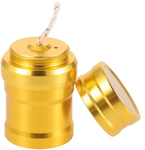iplusmile Hiking Burner Mini Aluminium Metal Alcohol Lamp Laboratory Chemistry Alcohol Burner Laboratory Equipment Heating for Stirling Engine Steam Engine Burner Golden Camping Heater