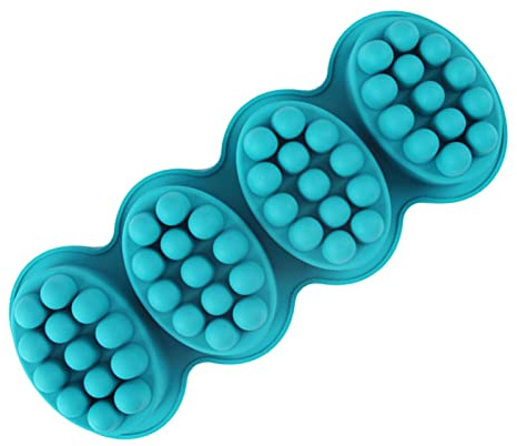 Storaffy Jabón de moldes de Silicona Molde de Barra de jabón de Masaje de 4 cavidades para Hacer jabón Moldes para Velas y jabones Hechos a Mano,Bricolaje,Suministros para Manualidades