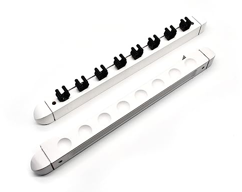 BILMAG Billard Zubehör Queuehalter Wandhalter Roman für 8 Queue Cue Kö, Queueständer (Weiß)