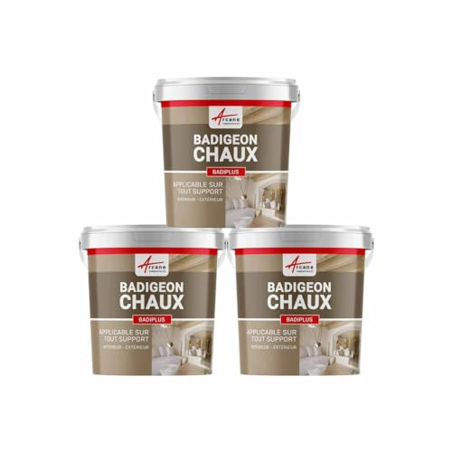 Kalkanstrich für Innenwände und Außenfassaden - BADIPLUS Collioures Dunkelbeige - 3 x 20 kg