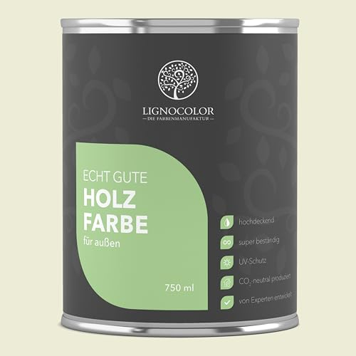 Lignocolor Holzfarbe Außen matt | wetterfeste Farbe für den Außenbereich (Frosty Green matt, 750ml) | hochdeckend & hochbeständig